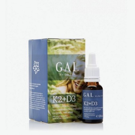 GAL K2D3 vitamín, 500 mcg K-komplex (MK-7) + 4000 NE D3