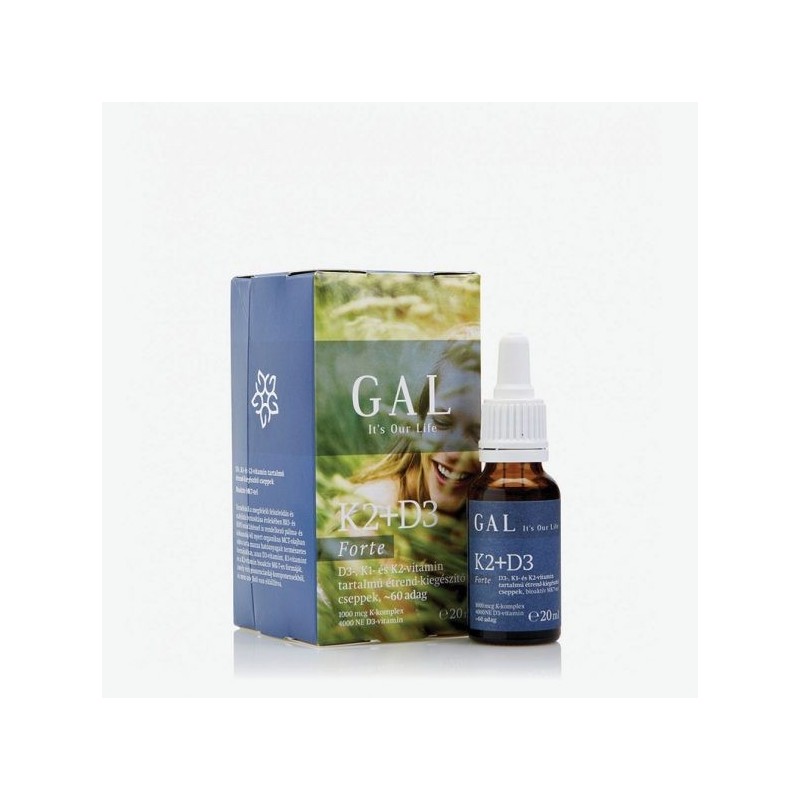 GAL K2D3 Forte vitamín, 1000 mcg K-komplex (MK-7) + 4000 NE D3